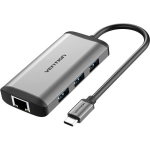 Мультифункциональный хаб Vention USB Type C 6 в 1 Мультифункциональный хаб Vention USB 3.1 M/HDMI 19F/VGA 15F/RJ45 F/USB 3.0 Type C F x 3 (CNCHB)