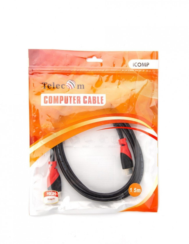 Кабель HDMI-19M --- HDMI-19M ver 2.0 4K*60Hz, 1.5m Telecom Pro <TCG220-1.5M> VCOM HDMI (m) - HDMI (m) 1.5м — для бизнеса и офиса