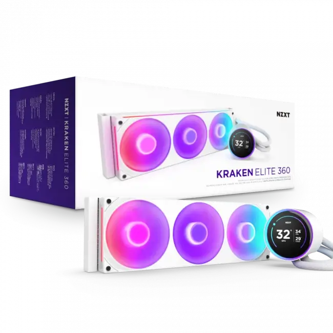 Система жидкостного охлаждения для ПК NZXT Kraken Elite 420 RGB RL-KR42E-W2 — для бизнеса и офиса