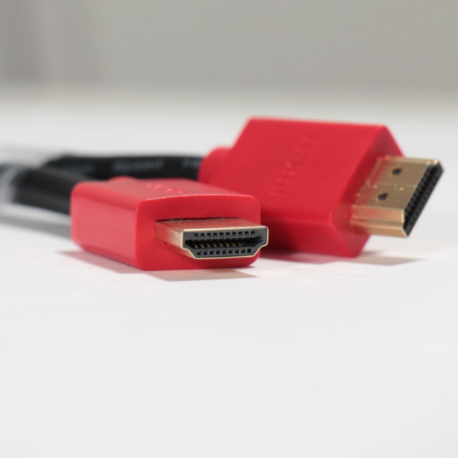 GCR Кабель 2.0m HDMI версия 1.4, черный, красные коннекторы, OD7.3mm, 30/30 AWG, позолоченные контакты, Ethernet 10.2 Гбит/с, 3D, 4K GCR-HM450-2.0m, экран Greenconnect GCR-HM450-2.0m