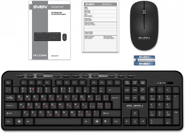 Беспроводной набор клавиатура+мышь SVEN KB-C3200W Sven KB-C3200W
