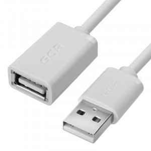 GCR Удлинитель 0.15m USB 2.0, AM/AF, белый, 28/28 AWG, морозостойкий, GCR-52438 Greenconnect USB 2.0 AM -  USB 2.0 AF 0.15 м