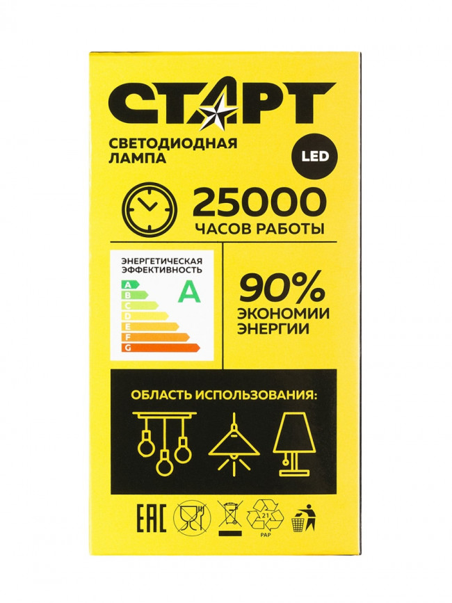 Лампа светодиодная СТАРТ груша E27 10W 3000К Лампа светодиодная СТАРТ груша E27 10W 3000К