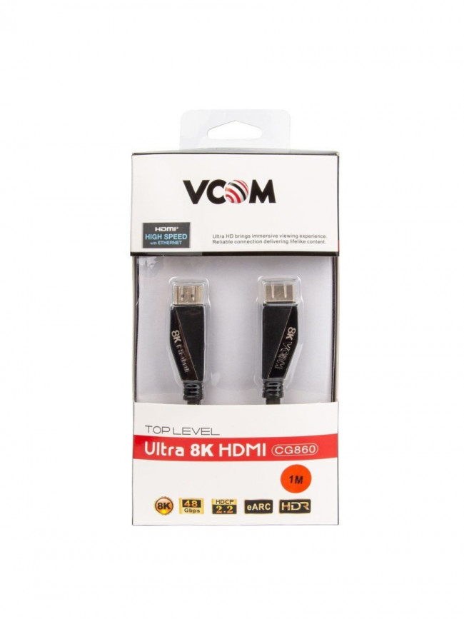 Кабель HDMI 19M/M,ver. 2.1, 8K@60 Hz 1m VCOM <CG860-1M> VCOM HDMI (m) - HDMI (m) 1м