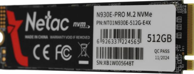 Накопитель SSD Netac NT01N930E-512G-E4X — для бизнеса и офиса