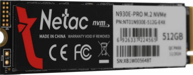 Накопитель SSD Netac NT01N930E-512G-E4X — для бизнеса и офиса