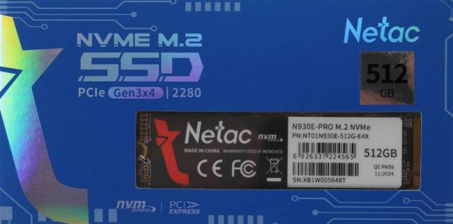 Накопитель SSD Netac NT01N930E-512G-E4X — для бизнеса и офиса