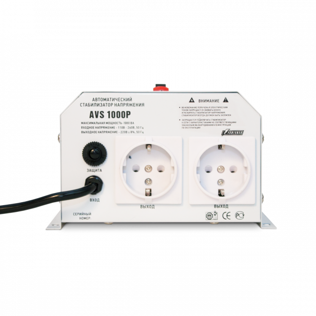 Стабилизатор POWERMAN AVS 1000P, ступенчатый регулятор, цифровые индикаторы уровней напряжения, 1000ВА, 110-260В, максимальный входной ток 7А, 2 евророзетки, IP-20, навесной, 185мм х 170мм х 100мм, 3.5 кг. POWERMAN AVS 1000P Стабилизатор POWERMAN AVS 1000P, ступенчатый регулятор, цифровые индикаторы уровней напряжения, 1000ВА, 110-260В, максимальный входной ток 7А, 2 евророзетки, IP-20, навесной, 185мм х 170мм х 100мм, 3.5 кг. POWERMAN AVS 1000P
