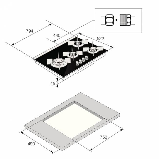 Газовая варочная панель ASKO Asko HG8843BGB1 — для бизнеса и офиса Газовая варочная панель ASKO Asko HG8843BGB1 — для бизнеса и офиса