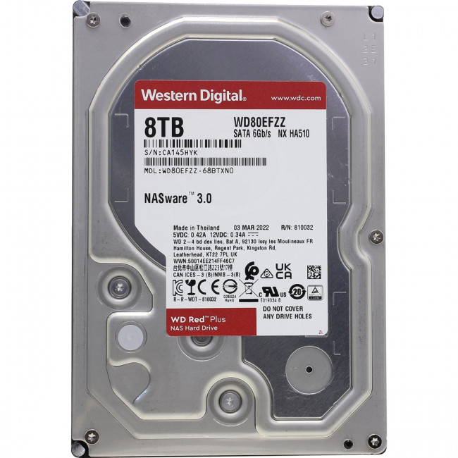Жесткий диск Western Digital Red Plus 8TB (WD80EFZZ) — для бизнеса и офиса
