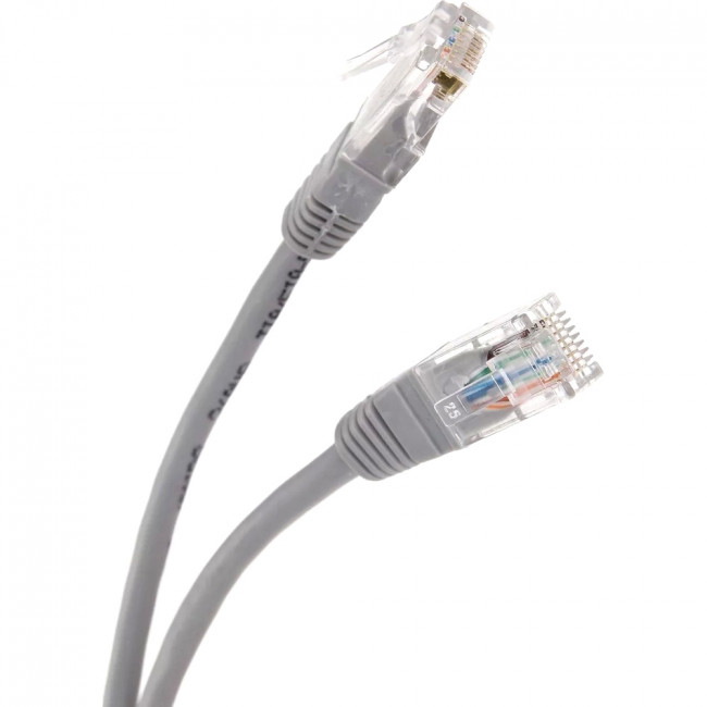 Патчкорд литой "Telecom" UTP кат.5е 15,0м серый VCOM NA102--15M