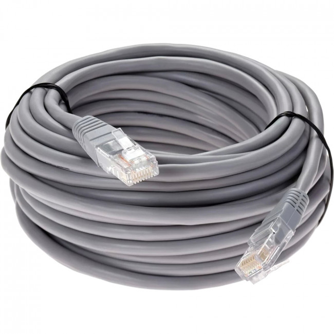 Патчкорд литой "Telecom" UTP кат.5е 15,0м серый VCOM NA102--15M