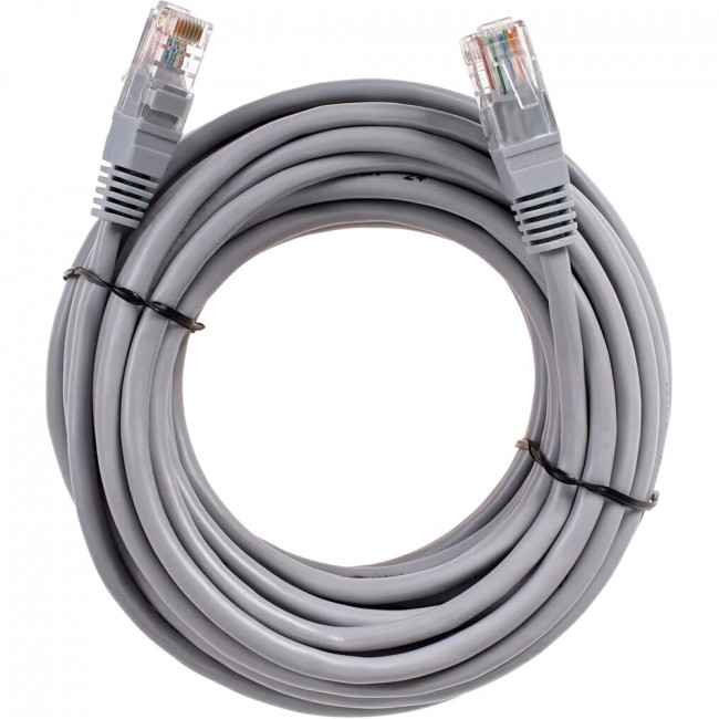 Патчкорд литой "Telecom" UTP кат.5е 15,0м серый VCOM NA102--15M