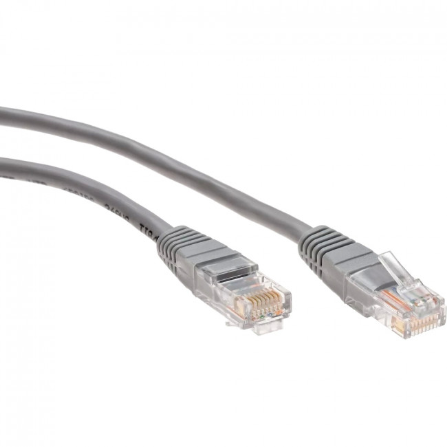 Патчкорд литой "Telecom" UTP кат.5е 15,0м серый VCOM NA102--15M