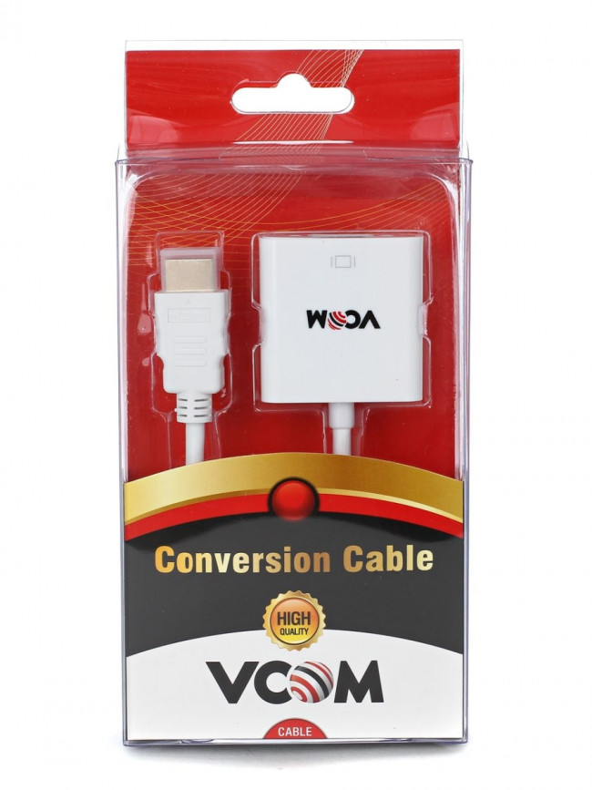 Кабель-переходник HDMI(M) ---> VGA(F)  VCOM <CG558> VCOM HDMI(M)  —  VGA(F)