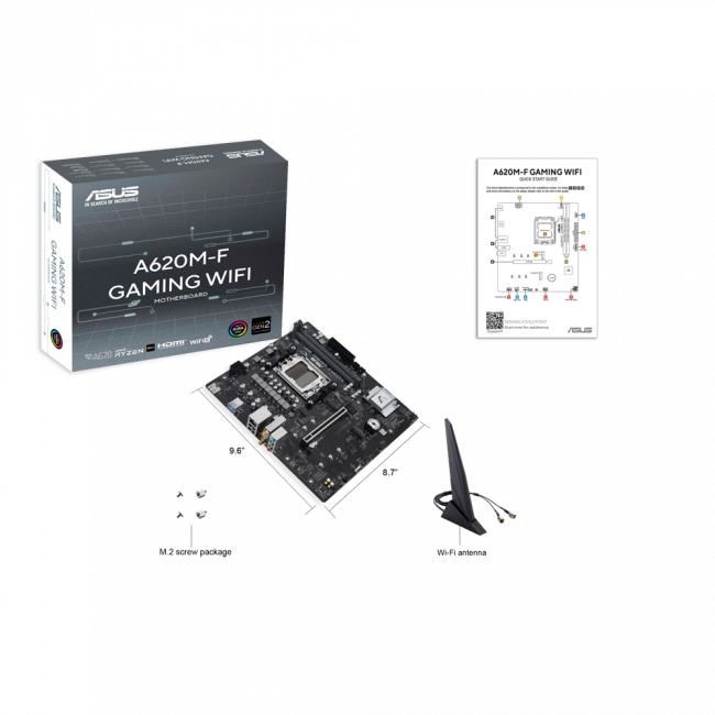 Материнская плата ASUS A620M-F GAMING WIFI — для бизнеса и офиса Материнская плата ASUS A620M-F GAMING WIFI — для бизнеса и офиса