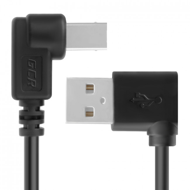 Greenconnect Кабель 1.5m USB 2.0, AM угловой/BM угловой, черный, 28/28 AWG, экран, армированный, морозостойкий, GCR-51172 Greenconnect USB 2.0  AM - USB 2.0 BM  1.5м — для бизнеса и офиса