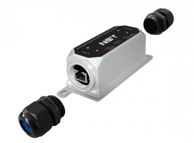 Уличный PoE удлинитель NST NS-EX-1GP/W — для бизнеса и офиса Уличный PoE удлинитель NST NS-EX-1GP/W — для бизнеса и офиса