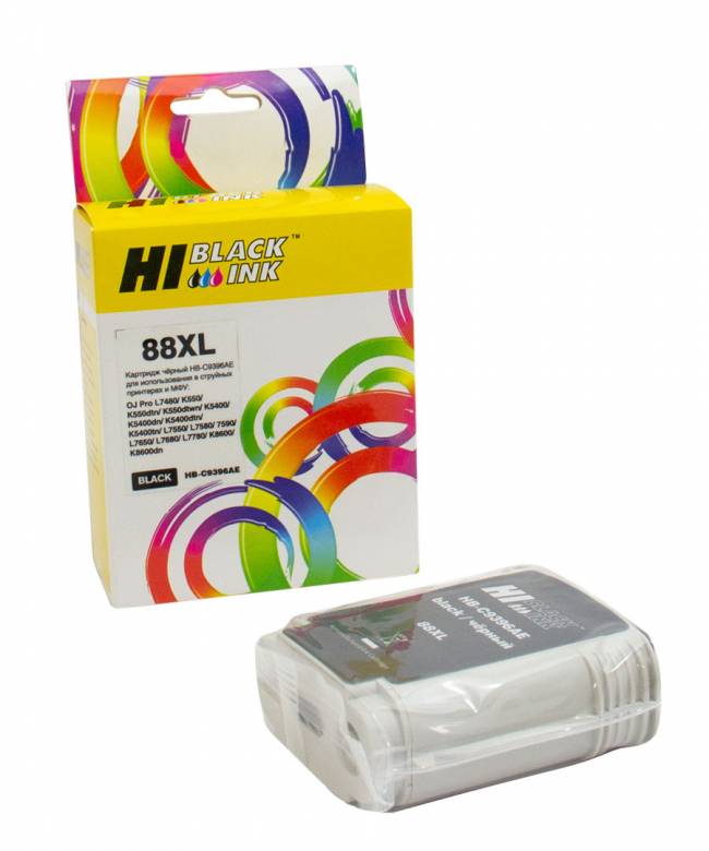 Картридж Hi-Black (C9396AE) для HP Officejet Pro K550 (72ml), №88XL, black — для бизнеса и офиса
