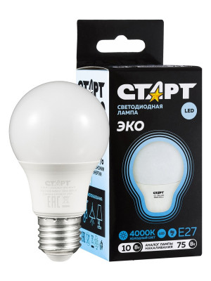 Лампа светодиодная СТАРТ груша E27 10W 4000К Лампа светодиодная СТАРТ груша E27 10W 4000К