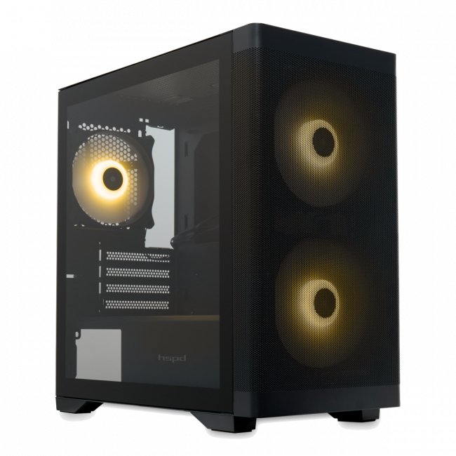 Корпус без блока питания HSPD M320-TGBK-ARGB — для бизнеса и офиса