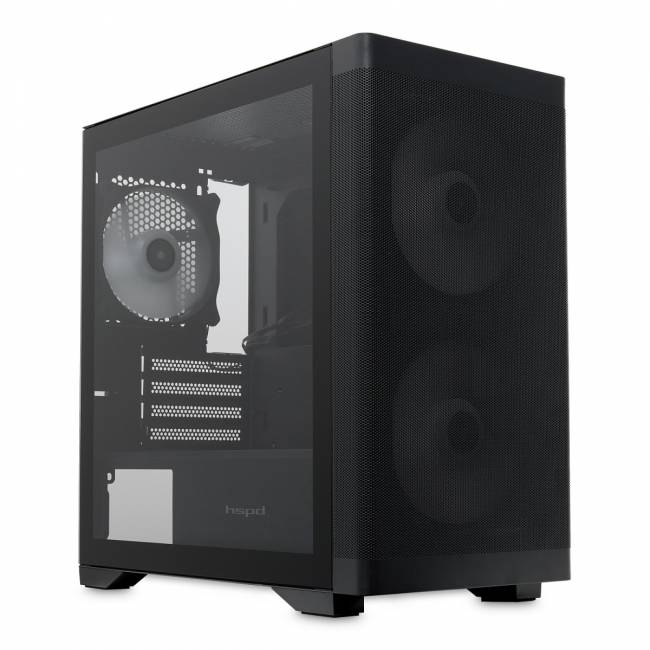 Корпус без блока питания HSPD M320-TGBK-ARGB — для бизнеса и офиса