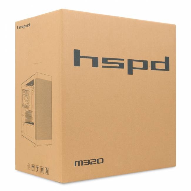 Корпус без блока питания HSPD M320-TGBK-ARGB — для бизнеса и офиса