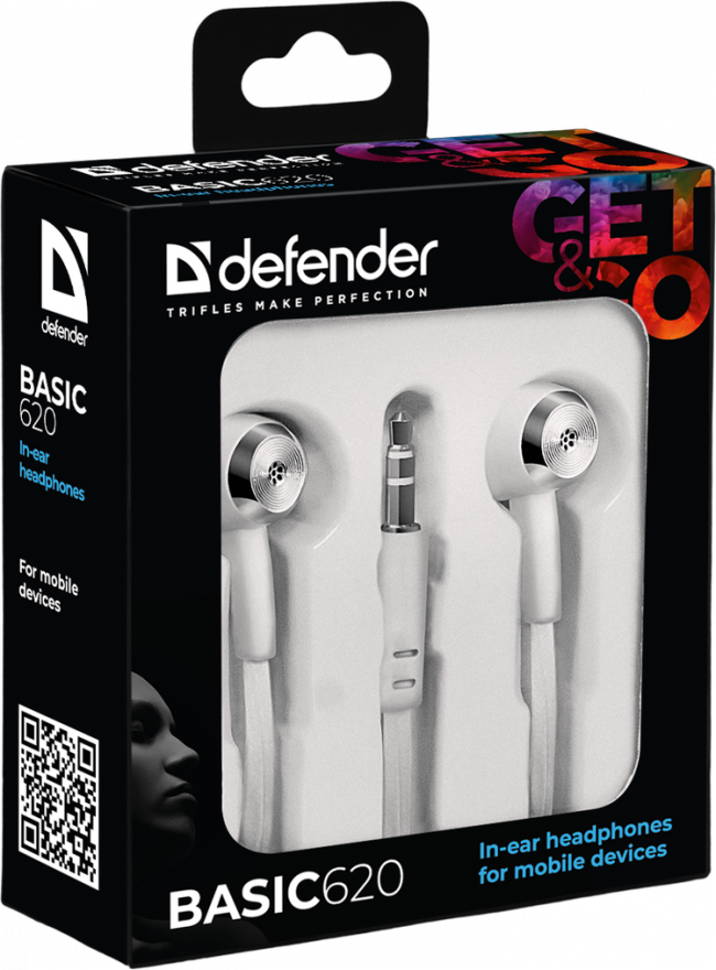 Defender Наушники вставки Basic 620 белый Defender Basic 620