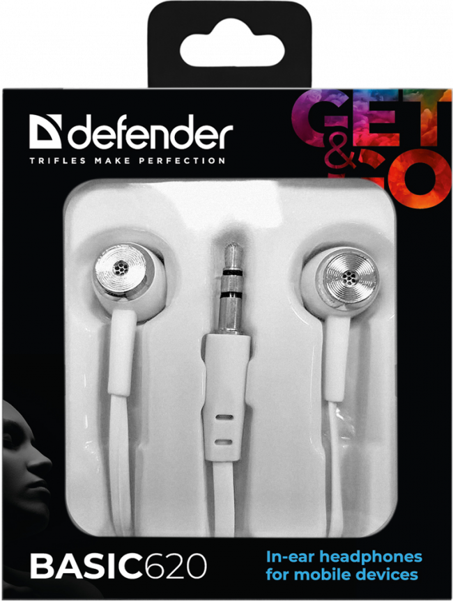 Defender Наушники вставки Basic 620 белый Defender Basic 620