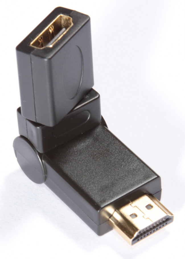 Greenconnect Адаптер переходник HDMI-HDMI GC- CV310 HDMI Тип А 19M AM / Тип А 19F AF 360 град, золотой разъем, пакет Greenconnect HDMI (m) - HDMI (f)