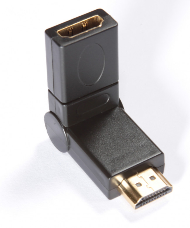 Greenconnect Адаптер переходник HDMI-HDMI GC- CV310 HDMI Тип А 19M AM / Тип А 19F AF 360 град, золотой разъем, пакет Greenconnect HDMI (m) - HDMI (f)