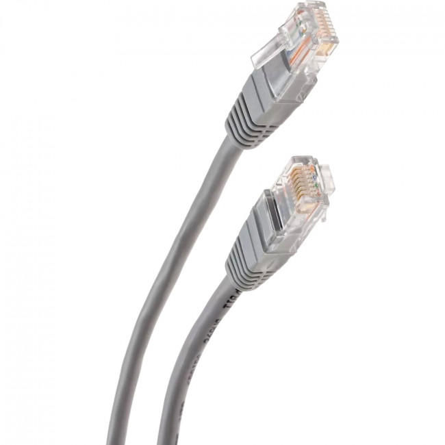 Патчкорд литой "Telecom" UTP кат.5е 1,0м серый VCOM NA102--1M