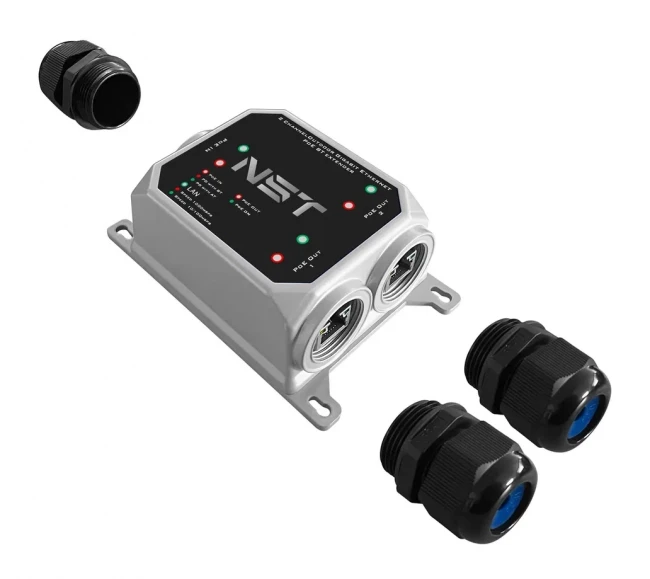 Уличный PoE удлинитель NST NS-EXSW-3GP/W — для бизнеса и офиса Уличный PoE удлинитель NST NS-EXSW-3GP/W — для бизнеса и офиса