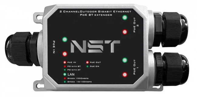 Уличный PoE удлинитель NST NS-EXSW-3GP/W — для бизнеса и офиса Уличный PoE удлинитель NST NS-EXSW-3GP/W — для бизнеса и офиса