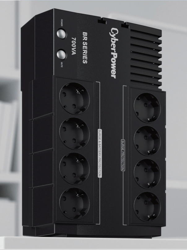 ИБП CyberPower BR700E, Line-Interactive, 700VA/390W, 8 (4+4) Schuko розеток, USB, защита RJ11 и RJ45. Cyberpower BR700EA — для бизнеса и офиса ИБП CyberPower BR700E, Line-Interactive, 700VA/390W, 8 (4+4) Schuko розеток, USB, защита RJ11 и RJ45. Cyberpower BR700EA — для бизнеса и офиса