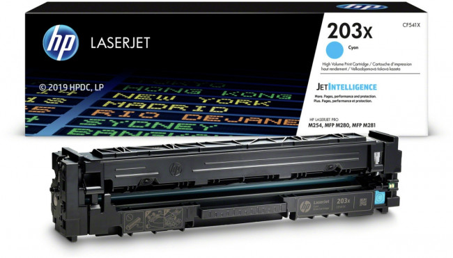 Тонер-картридж HP 203X Cyan Original LaserJet Toner Cartridge (CF541X) — для бизнеса и офиса Тонер-картридж HP 203X Cyan Original LaserJet Toner Cartridge (CF541X) — для бизнеса и офиса
