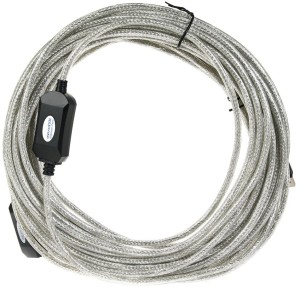 Кабель-адаптер USB2.0-repeater, удлинительный активный <Am-->Af> 15м Aopen/Qust <ACU823-15M> AOpen USB 2.0 Type-AM - USB 2.0 Type-AF 15м