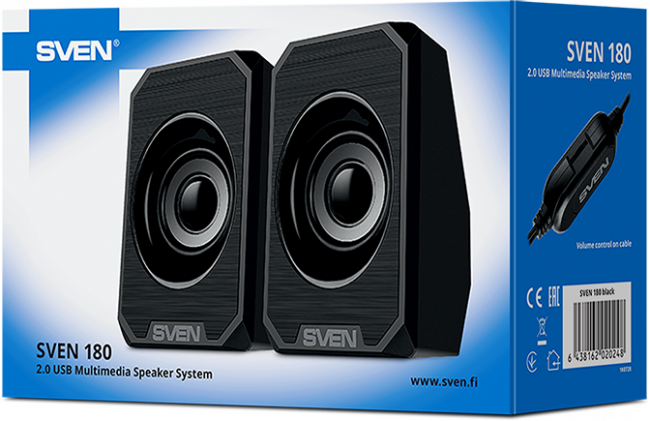 АС SVEN 180, черный (6 Вт, питание USB) Sven 185 — для бизнеса и офиса