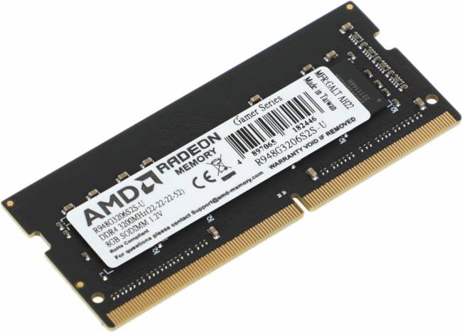 Память DDR4 8Gb 3200MHz AMD R948G3206S2S-U — для бизнеса и офиса Память DDR4 8Gb 3200MHz AMD R948G3206S2S-U — для бизнеса и офиса