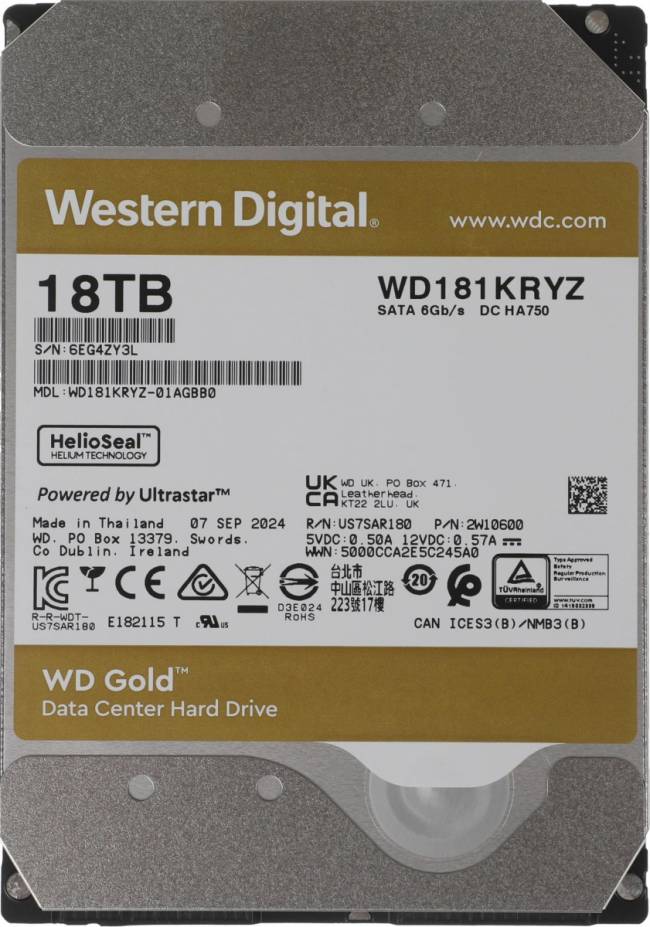 Жесткий диск WD WD181KRYZ — для бизнеса и офиса