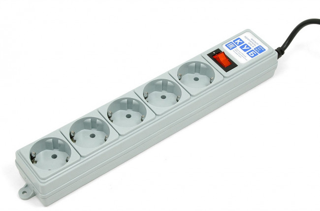 Фильтр-удлинитель Power Cube B 3.0 м 5 розеток (серый) 10А/2,2кВт Power Cube B (3 м, 5 розеток)