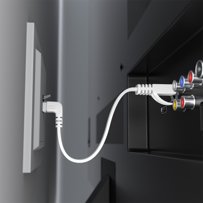 GCR Патч-корд PROF плоский 3.0m, UTP медь кат.6, белый, нижний угол, ethernet high speed 10 Гбит/с, RJ45, T568B Greenconnect GCR-54656 — для бизнеса и офиса