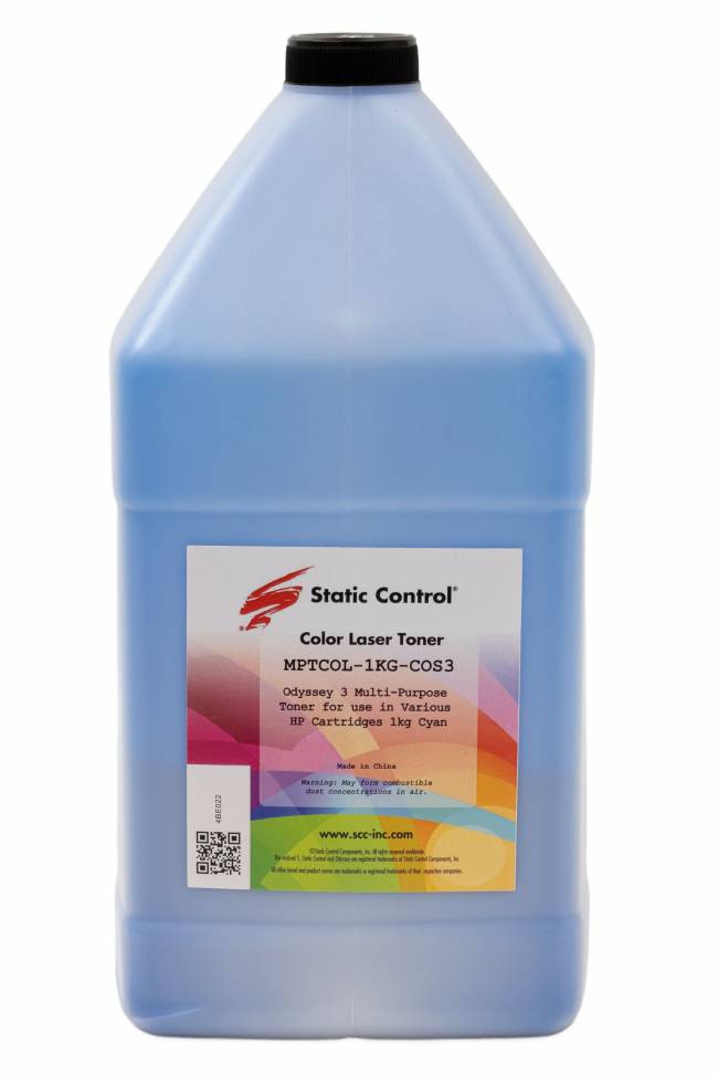 Тонер Static Control Универсальный для HP CLJ CP1515/Pro M254/Pro M454/Canon MF-83, C, 1 кг, флакон — для бизнеса и офиса