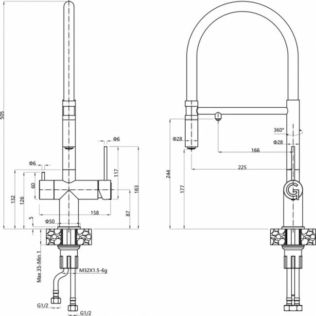 Смеситель RIVELATO Rivelato 1523517 BS — для бизнеса и офиса