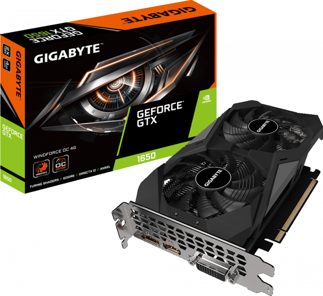 Видеокарта Gigabyte GeForce GTX 1650 D6 WINDFORCE OC 4G — для бизнеса и офиса Видеокарта Gigabyte GeForce GTX 1650 D6 WINDFORCE OC 4G — для бизнеса и офиса