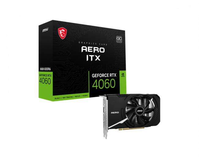 Видеокарта MSI GeForce RTX 4060 AERO ITX 8G OC — для бизнеса и офиса