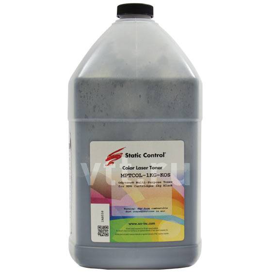 Тонер Static Control Универсальный для HP CLJ CP1515/ Canon MF-8330, Bk, 1 кг, флакон — для бизнеса и офиса