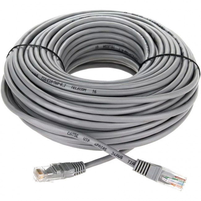 Патчкорд литой "Telecom" UTP кат.5е 30,0м серый VCOM NA102--30M Патчкорд литой "Telecom" UTP кат.5е 30,0м серый VCOM NA102--30M