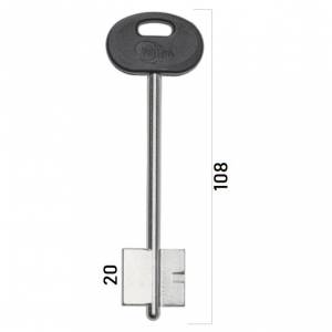 Заготовка дверного ключа Меттэм-10 MET10DP 108*22,2*20,2мм