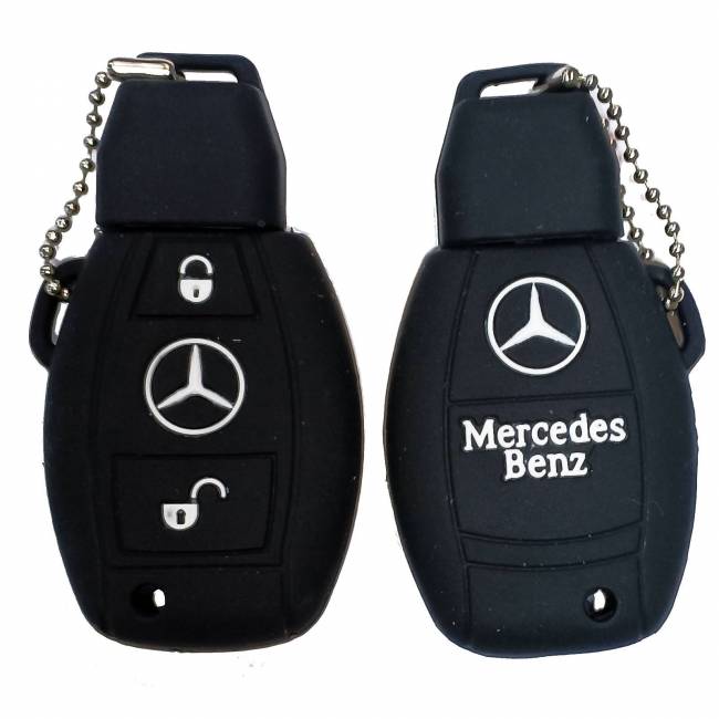 Чехол силиконовый смарт ключа MERCEDES 2 кнопки (с лого) — для бизнеса и офиса